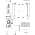 Radaway Euphoria DWJ drzwi wnękowe 80 cm prawe ze ścianką krótką chrom/szkło przezroczyste 383512-01R/383212-01R