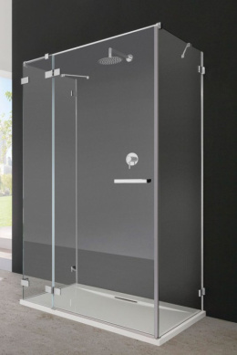 Radaway Euphoria KDJ+S drzwi jednoczęściowe 100 cm lewe ze ścianką krótką chrom/szkło przezroczyste 383612-01L/383220-01L