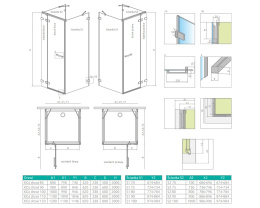 Radaway Euphoria KDJ+S drzwi jednoczęściowe 120 cm lewe ze ścianką krótką chrom/szkło przezroczyste 383812-01L/383220-01L