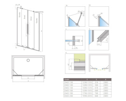 Radaway Furo DWD drzwi prysznicowe 43,8 cm chrom/szkło przezroczyste 10108438-01-01