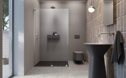 Radaway Furo SL Walk-In drzwi ze ścianką 110 cm lewe wolnostojąca chrom/szkło przezroczyste 10306588-01-01L/10110544-01-01