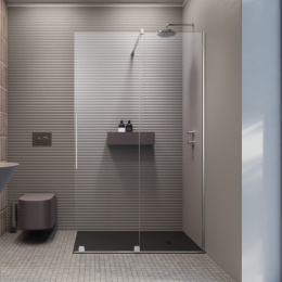 Radaway Furo SL Walk-In drzwi ze ścianką 110 cm prawe wolnostojąca chrom/szkło przezroczyste 10306588-01-01R/10110544-01-01