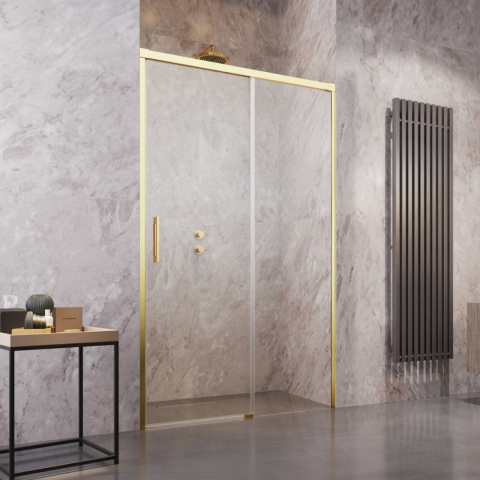 Radaway Idea DWJ drzwi prysznicowe 160 cm wnękowe prawe złoty połysk/szkło przezroczyste 387020-09-01R