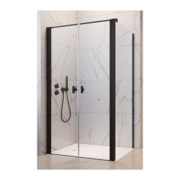 Radaway Nes 8 Black DWD+S drzwi prysznicowe 90 cm uchylne czarny mat/szkło przezroczyste 10081190-54-01