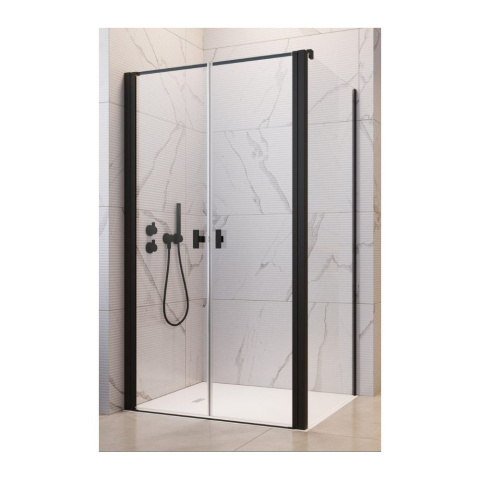 Radaway Nes 8 Black DWD+S drzwi prysznicowe 90 cm uchylne czarny mat/szkło przezroczyste 10081190-54-01