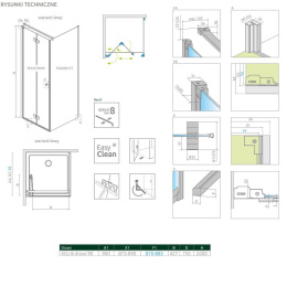 Radaway Nes 8 KDJ B drzwi prysznicowe 90 cm prawe chrom/szkło przezroczyste 10075090-01-01R