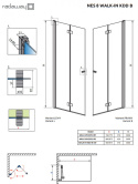 Radaway Nes Black 8 KDD-B kabina prysznicowa część prawa 100x100 cm kwadratowa 10074100-54-01R