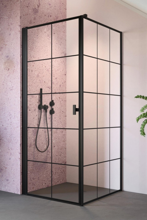 Radaway Nes Black KDJ I Factory drzwi prysznicowe 100 cm lewe czarny mat/szkło Factory 10022100-54-55L