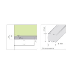 Radaway Arta DWD drzwi wnękowe 45 cm lewe chrom+/szkło przezroczyste 386031-03-01L