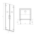 Radaway Arta DWD drzwi wnękowe 45 cm prawe chrom+/szkło przezroczyste 386031-03-01R