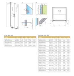 Radaway Arta DWD drzwi wnękowe 50 cm lewe chrom+/szkło przezroczyste 386032-03-01L