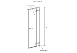 Radaway Arta DWJ II ścianka prysznicowa 32,3 cm prawa chrom/szkło przezroczyste 386012-03-01R