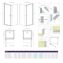 Radaway Eos KDJ I kabina prysznicowa 90x90 cm kwadratowa prawa chrom/szkło przezroczyste 137503-01-01R