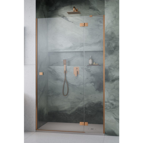 Radaway Essenza 8 Brushed Copper DWJ ścianka prysznicowa 33,7 cm miedź szczotkowany/szkło przezroczyste 10460337-93-01L