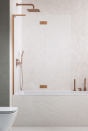 Radaway Essenza 8 SL Brushed Copper PND II parawan nawannowy 100 cm 2-częściowy miedź szczotkow/szkło przezroczy 10500100-93-01L