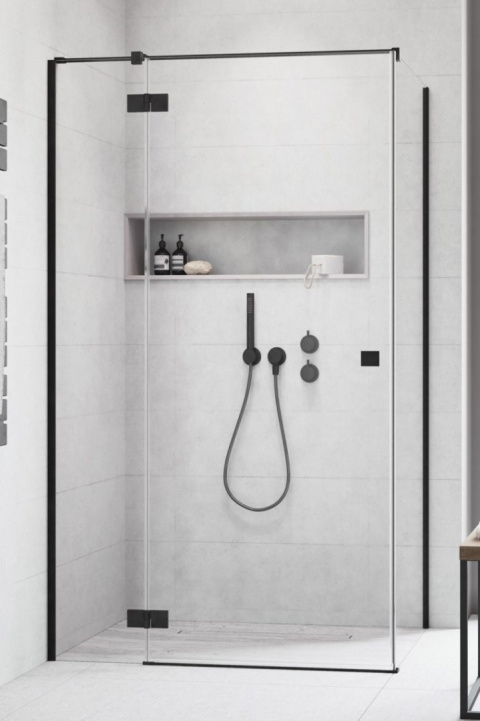 Radaway Essenza New Black KDJ drzwi prysznicowe 100 cm lewe czarny mat/szkło przezroczyste 1385040-54-01L