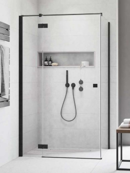 Radaway Essenza New Black KDJ drzwi prysznicowe 110 cm lewe czarny mat/szkło przezroczyste 1385041-54-01L