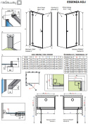Radaway Essenza New Black KDJ drzwi prysznicowe 110 cm lewe czarny mat/szkło przezroczyste 1385041-54-01L