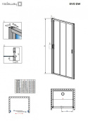 Radaway Evo DW drzwi prysznicowe 100 cm chrom/szkło przezroczyste 335100-01-01