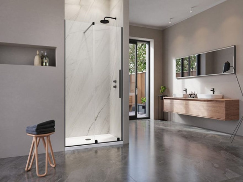 Radaway Furo Black DWJ drzwi prysznicowe 82,2 cm lewe czarny mat/szkło przezroczyste 10107822-54-01L