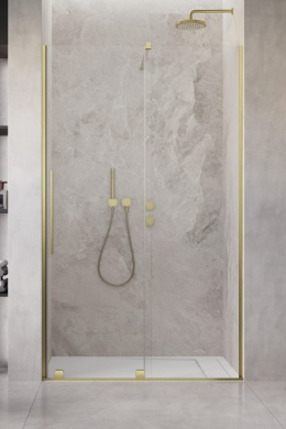 Radaway Furo Brushed Gold DWJ drzwi prysznicowe 47,2 cm wnękowe lewe złoty szczotkowany/szkło przezroczyste 10107472-99-01L