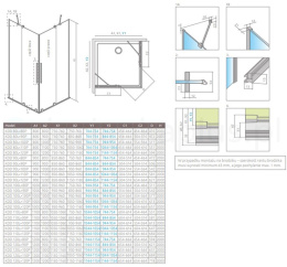 Radaway Furo Brushed Gold KDD kabina prysznicowa część lewa 100x100 cm kwadratowa 10105100-99-01L