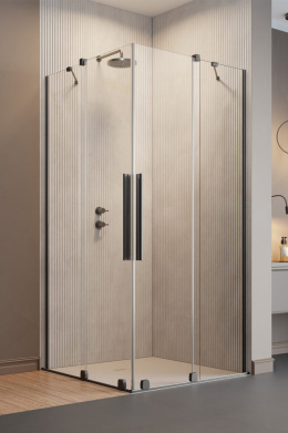 Radaway Furo Brushed Gunmetal KDD kabina prysznicowa część prawa 100x100 cm gunmetal szczotkowa/szkło przezroczy 10105100-92-01R