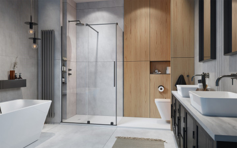 Radaway Furo Brushed Gunmetal KDJ drzwi prysznicowe 67,2 cm lewe gumetal brushed/szkło przezroczyste 10104672-92-01L