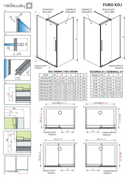Radaway Furo Brushed Gunmetal KDJ drzwi prysznicowe 67,2 cm lewe gumetal brushed/szkło przezroczyste 10104672-92-01L