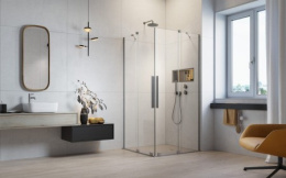 Radaway Furo Brushed Nickel KDD kabina prysznicowa część lewa 90x90 cm nikiel szczotkowany/szkło przezroczyste 10105090-91-01L