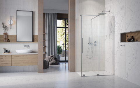 Radaway Furo Brushed Nickel KDJ drzwi prysznicowe 52,2 cm prawe nikiel szczotkowany/szkło przezroczyste 10104522-91-01R