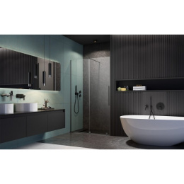 Radaway Furo DWJ drzwi prysznicowe 52,2 cm lewe gunmetal szczotkowany/szkło przezroczyste 10107522-92-01L