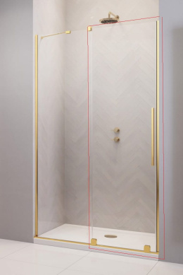 Radaway Furo DWJ drzwi prysznicowe 62,2 cm prawe złoty połysk/szkło przezroczyste 10107622-09-01R