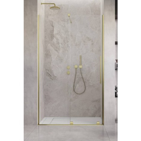 Radaway Furo DWJ drzwi prysznicowe 77,2 cm lewe złoty szczotkowany/szkło przezroczyste 10107772-99-01L