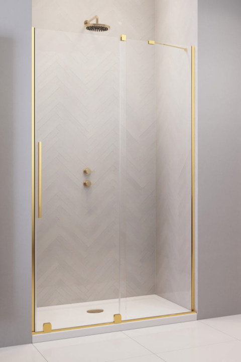 Radaway Furo Gold DWJ drzwi prysznicowe 67,2 cm lewe złoty połysk/szkło przezroczyste 10107672-09-01L
