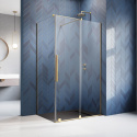 Radaway Furo Gold KDJ drzwi prysznicowe 57,2 cm rozsuwane złoty połysk/szkło przezroczyste 10104572-09-01L