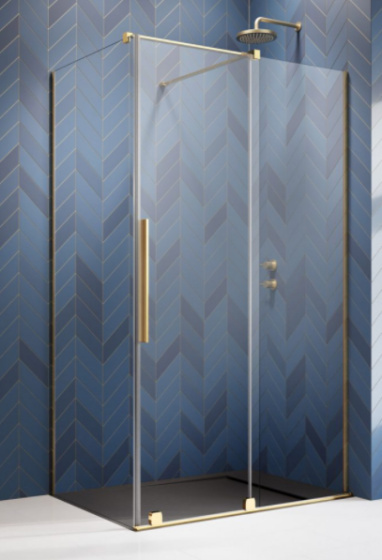 Radaway Furo KDJ drzwi prysznicowe 62,2 cm prawe złoty szczotkowany/szkło przezroczyste 10104622-99-01R