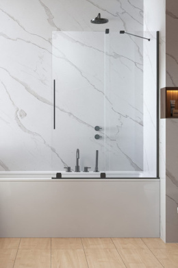 Wpisz KOD: PROMO - 10% Radaway Furo PND II parawan nawannowy 120 cm prawy gunmetal szczotkowany/szkło przezroczyste 10109638-92-01R/10112594-01-01