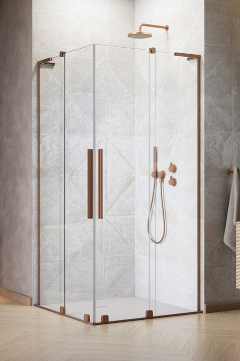 Radaway Furo SL Brushed Copper KDD kabina prysznicowa część prawa 80x80 cm kwadratowa 10305080-93-01R