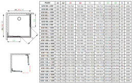 Radaway Furo SL Gold KDD kabina prysznicowa część prawa 80x80 cm kwadratowa 10305080-09-01R