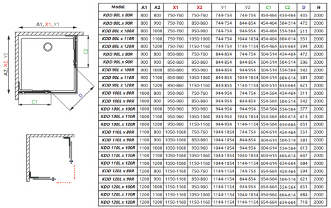 Radaway Furo SL KDD kabina prysznicowa część prawa 90x90 cm kwadratowa nikiel szczotkowany/szkło przezroczyste 10305090-91-01R