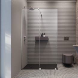 Radaway Furo SL Walk-In drzwi ze ścianką 100 cm prawe chrom połysk/szkło przezroczyste 10306538-01-01R/10110494-01-01