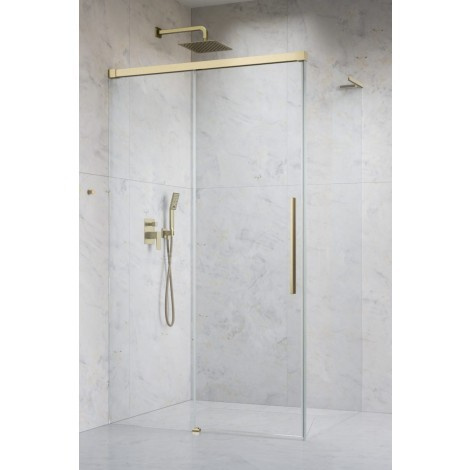 Radaway Idea 8 Brushed Gold QL KDJ drzwi prysznicowe 61,7 cm rozsuwane złoty szczotkowany/szkło przezroczyste 10550617-99-01L