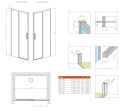Radaway Idea Black DWJ drzwi prysznicowe 130 cm wnękowe prawe czarny mat/szkło przezroczyste 387017-54-01R