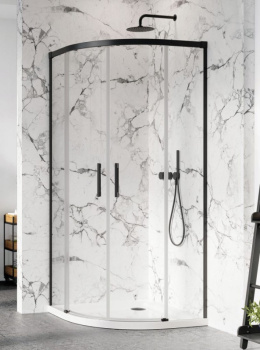 Radaway Idea Black PDD ścianki prysznicowe 90Lx100P cm czarny mat/szkło przezroczyste mat 3871565401