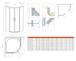 Radaway Idea Black PDD ścianki prysznicowe 90Lx100P cm czarny mat/szkło przezroczyste mat 3871565401