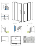 Radaway Idea DWJ drzwi prysznicowe 110 cm wnękowe prawe złoty połysk/szkło przezroczyste 387015-09-01R