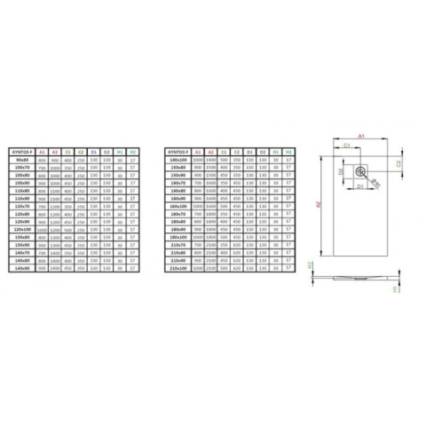 Radaway Kyntos F brodzik 180x100 cm prostokątny konglomeratowy biały HKF180100-04
