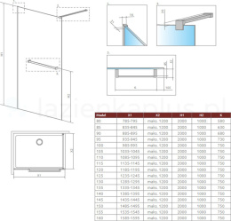Radaway Modo New Brushed Gold II ścianka prysznicowa z wieszakiem 120 cm złoty szczotkowany/szkło przezroczyste 389124-99-01W
