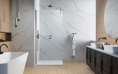 Radaway Modo New Brushed Gunmetal II Walk-In ścianka prysznicowa 140 cm gunmetal szczotkowany/szkło przezroczyste 389144-92-01